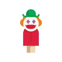 Funny clown puppet wearing a green hat and smiling vector