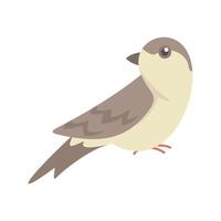 Small bird standing and turning its head vector