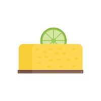 Lemon cheesecake with lime slice on top icon vector