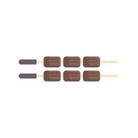 Grilled meat cubes on skewers forming a barbecue meal illustration vector
