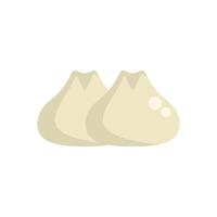 Two baozi chinese dumplings steaming on white background vector