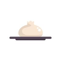 Khinkali dumpling resting on a dark gray plate vector