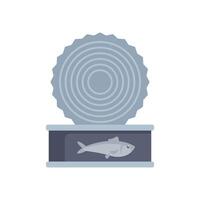 Sardine can preserving a single fish inside vector