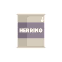 Closed tin can containing preserved herring fillets vector
