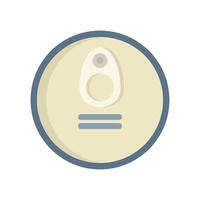 Round tin can top view with ring pull and expiration date vector