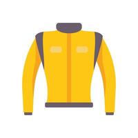 Yellow winter jacket protecting from cold weather with zipper vector