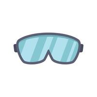 Blue ski goggles protecting eyes while skiing downhill vector