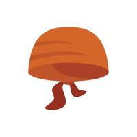 Orange bandana lying with knot and two ends hanging down vector