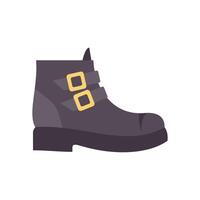 Dark gray boot with buckles standing on white background vector