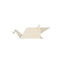 Origami rat folding paper mouse rodent minimalist design vector