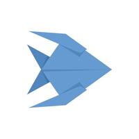 Blue origami fish swimming in white space vector
