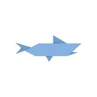 Blue origami fish swimming in empty space vector