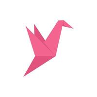 Pink origami bird representing peace and tranquility vector