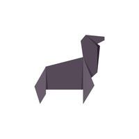 Origami dog made of folded paper presenting a standing pose vector