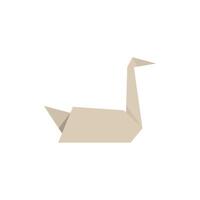 Origami swan folded from brown paper vector