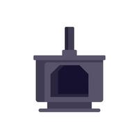 Modern metal wood burning stove with a pipe on a white background vector