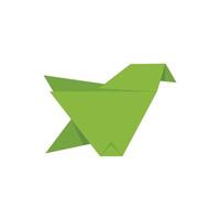 Green origami bird representing peace and harmony vector