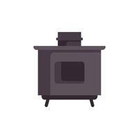 Modern wood burning stove providing warmth in minimalist style vector