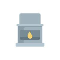 Modern fireplace burning with yellow flame providing warmth and comfort vector