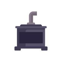 Old potbelly stove providing warmth in a simple style illustration vector