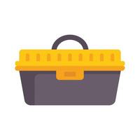 Empty plastic toolbox with yellow handle and clasp on white background vector