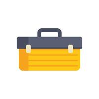 Yellow toolbox holding tools for construction work vector