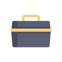 Closed rectangular toolbox with yellow handle illustrating tool storage vector