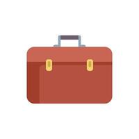 Red briefcase closed with handle business work office icon vector