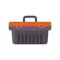 Empty plastic toolbox with orange lid for storing tools vector