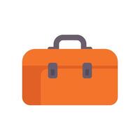 Orange tool box being closed with two latches vector