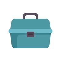Closed empty teal lunchbox front view minimalist illustration vector