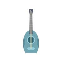 Blue mandolin isolated on white background showing music concept vector
