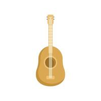 Acoustic guitar with strings and sound hole standing upright vector