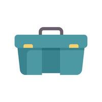 Blue plastic tool box closed with handle for repairing vector
