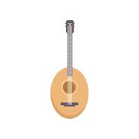 Mandolin musical instrument standing upright on white background vector