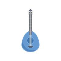 Blue mandolin isolated on white background for music concept vector