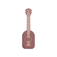 Brown ukulele standing upright on white background vector