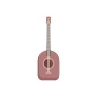 Brown acoustic guitar string instrument standing up vector