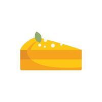 Slice of layered cake with garnish on white background vector