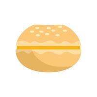 Delicious round burger bun with sesame seeds waiting to be filled with tasty ingredients vector
