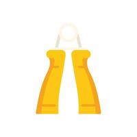 Yellow hand grip exerciser for building hand strength and rehabilitation vector