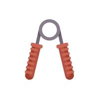 Hand grip exerciser with metal ring and red handles for strength training vector