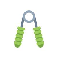 Green hand gripper exercising tool for forearm training vector