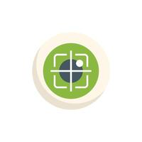 Green button showing eye tracking system icon vector