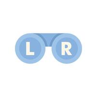 Contact lenses for eyesight correction showing left and right side indication vector