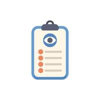 Medical examination checklist for healthcare and ophthalmology representing vision checkup vector
