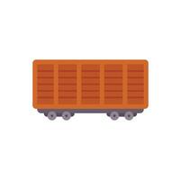 Empty covered freight wagon standing on rails for transportation vector