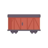 Red railroad freight wagon standing on railway track vector