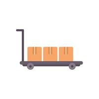 Platform trolley cart carrying cardboard boxes vector