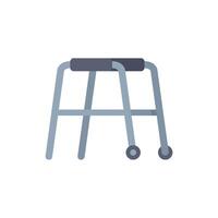 Empty metal walker standing on white background vector